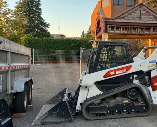 Selective demolition inside commercial space.